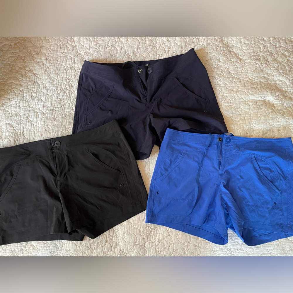 Athleta Women's Cargo Shorts - Black, Navy, and Blue